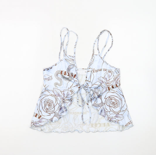 ASOS DESIGN Women's Blue Floral Camisole Top Size 10