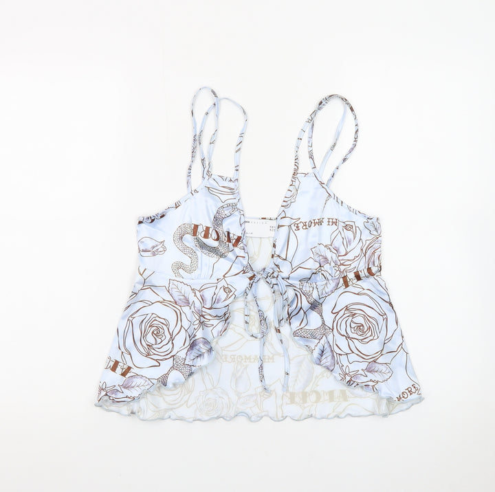 ASOS DESIGN Women's Blue Floral Camisole Top Size 10
