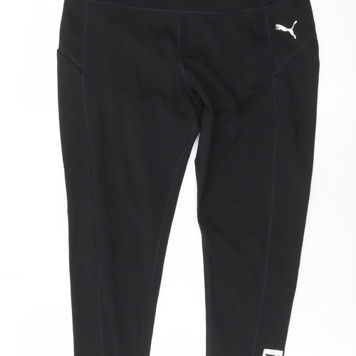 Puma Womens Black L Ankle Leggings Stretch Athleisure Gymwear