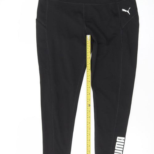 Puma Womens Black L Ankle Leggings Stretch Athleisure Gymwear