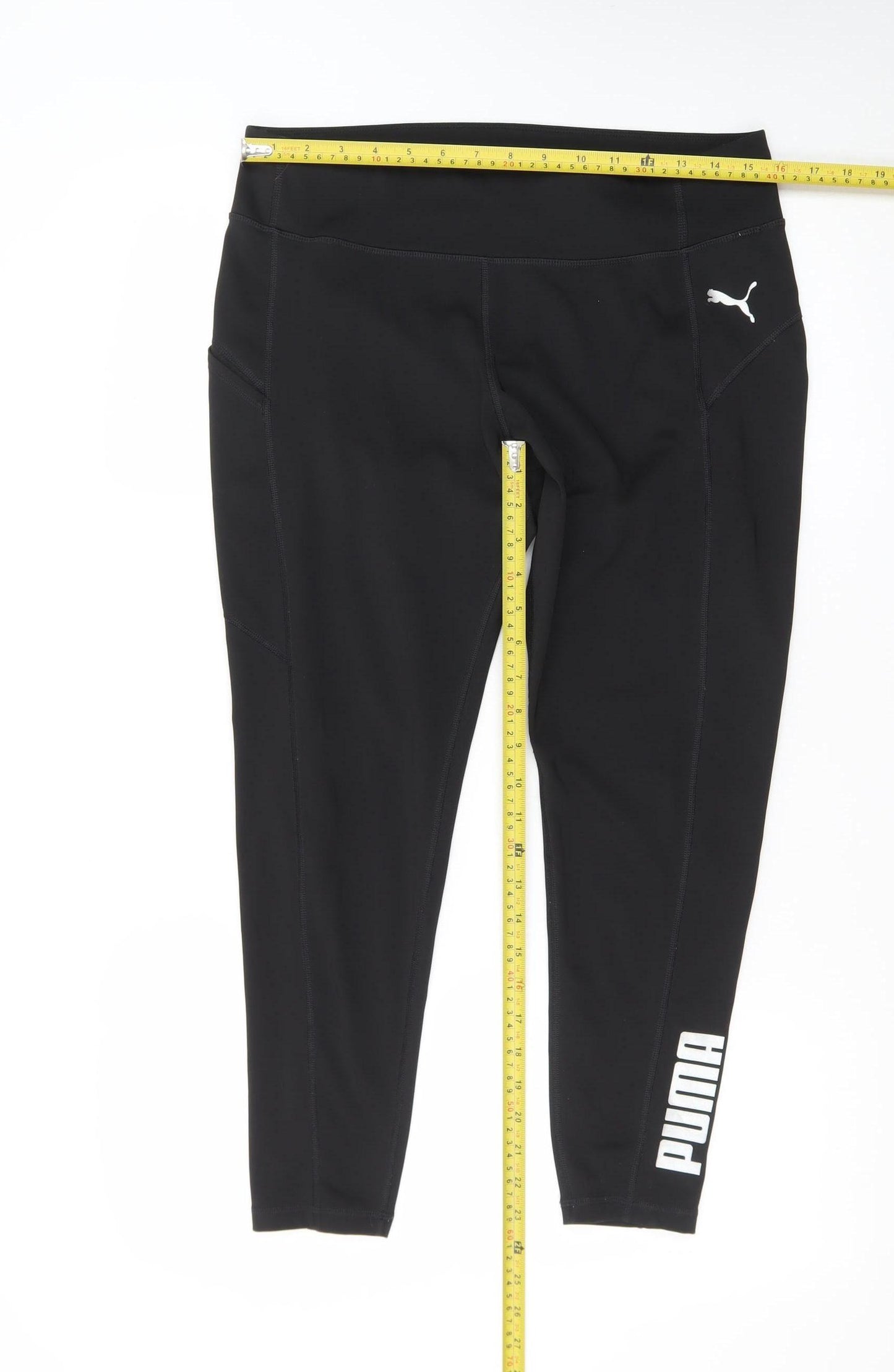 Puma Womens Black L Ankle Leggings Stretch Athleisure Gymwear