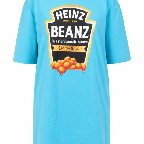 Heinz Women’s Blue XS T-Shirt Dress with Funny Food Graphic