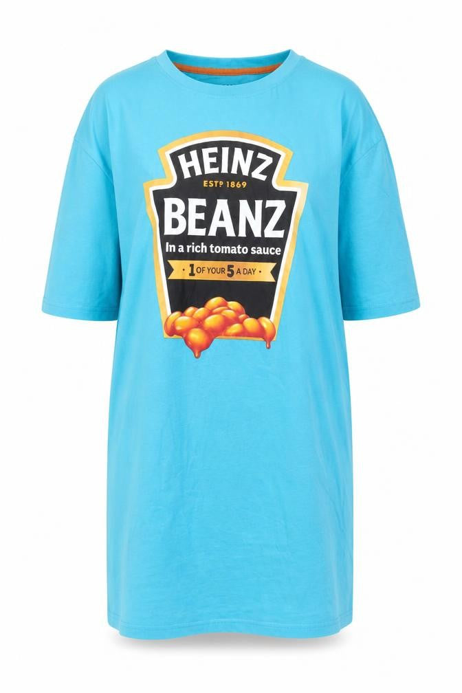 Heinz Women’s Blue XS T-Shirt Dress with Funny Food Graphic