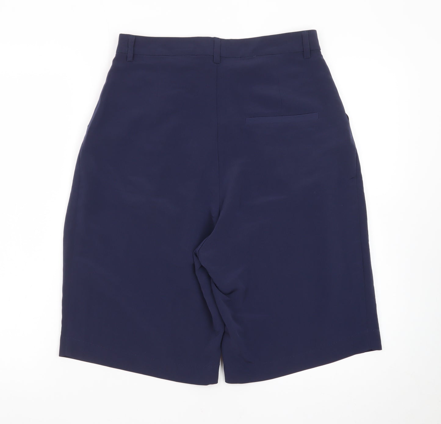 H&M Women Blue Size 10 Bermuda Pleated High Rise Shorts