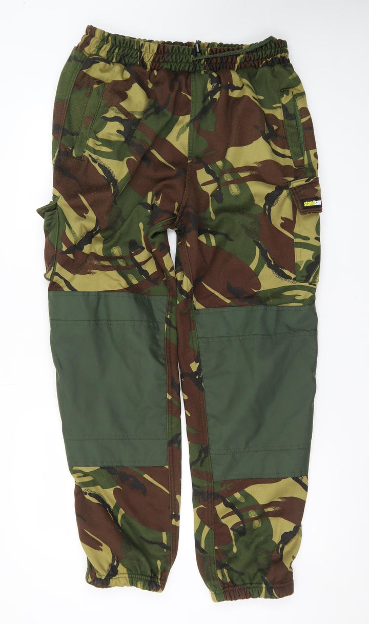 StandSafe Men's Green Camouflage Cargo Workwear Trousers M