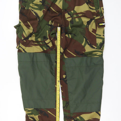 StandSafe Men's Green Camouflage Cargo Workwear Trousers M