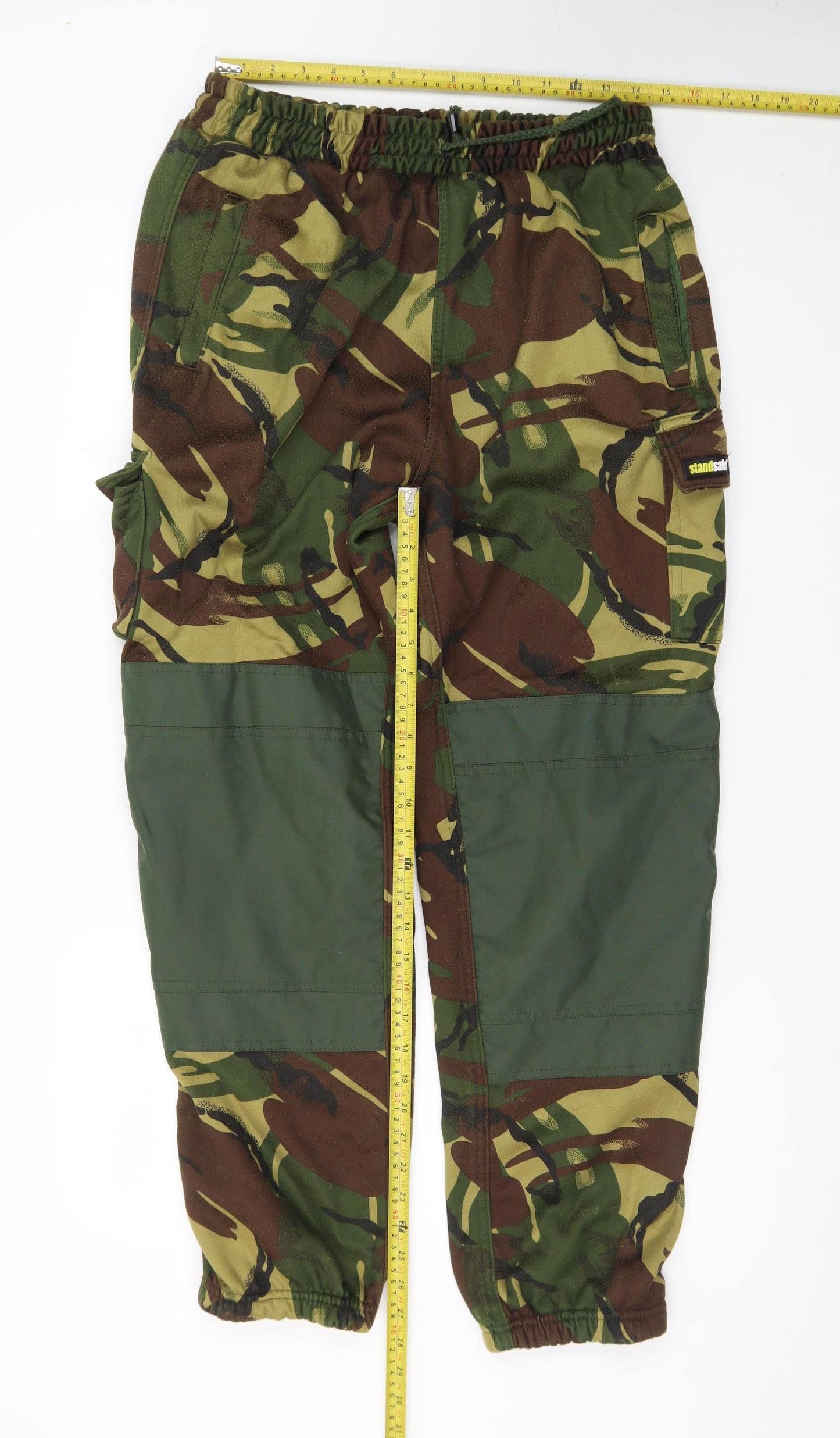 StandSafe Men's Green Camouflage Cargo Workwear Trousers M