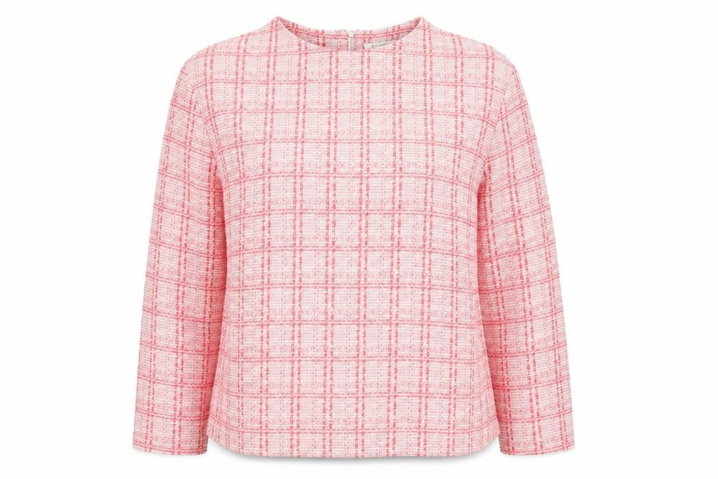 Marks and Spencer Women Pink Check Woven Long Sleeve Blouse Size 18
