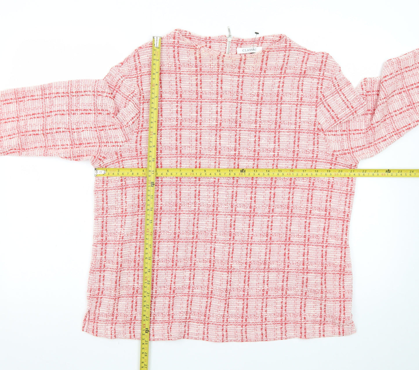 Marks and Spencer Women Pink Check Woven Long Sleeve Blouse Size 18