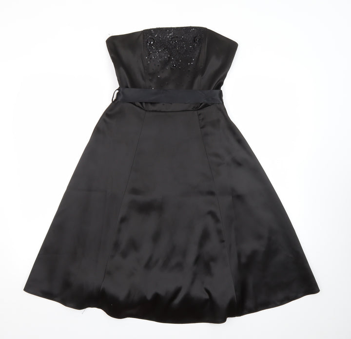 Select Women’s Black Strapless Beaded A-Line Party Dress Size 8