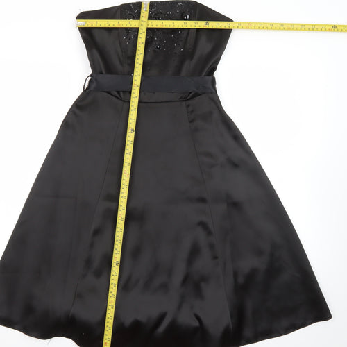 Select Women’s Black Strapless Beaded A-Line Party Dress Size 8
