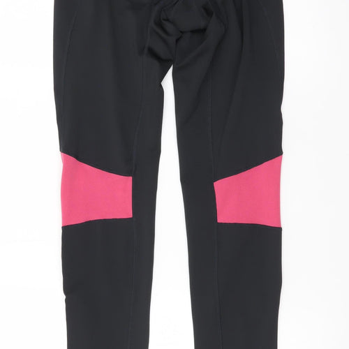 New Balance Women's Black Pink Ankle Leggings Small Stretch Zip Detail