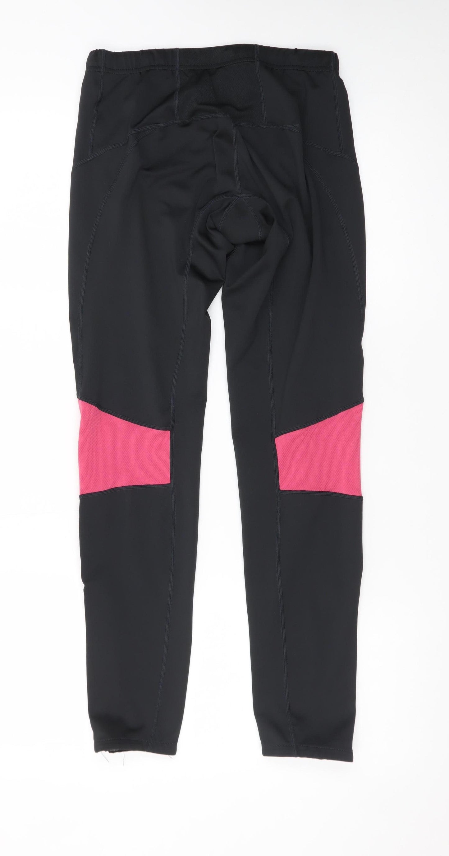 New Balance Women's Black Pink Ankle Leggings Small Stretch Zip Detail