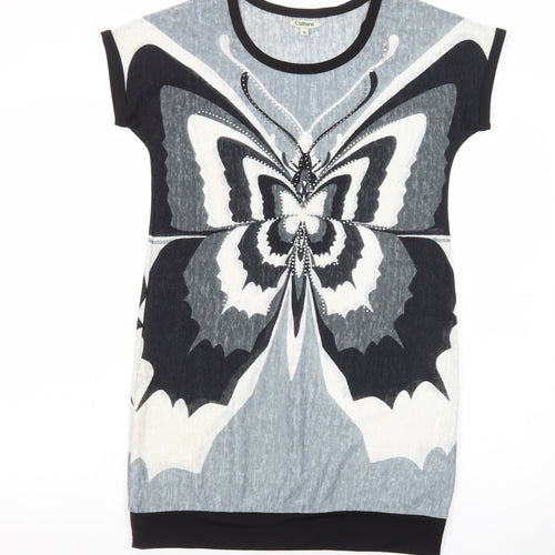 Culture Women's Multicoloured Butterfly Graphic T-Shirt Dress Size 8