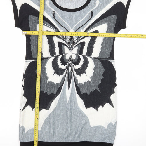Culture Women's Multicoloured Butterfly Graphic T-Shirt Dress Size 8