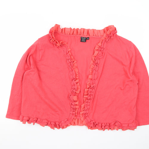Cellbes Women’s Pink Ruffle Edge Open Cardigan Size 30