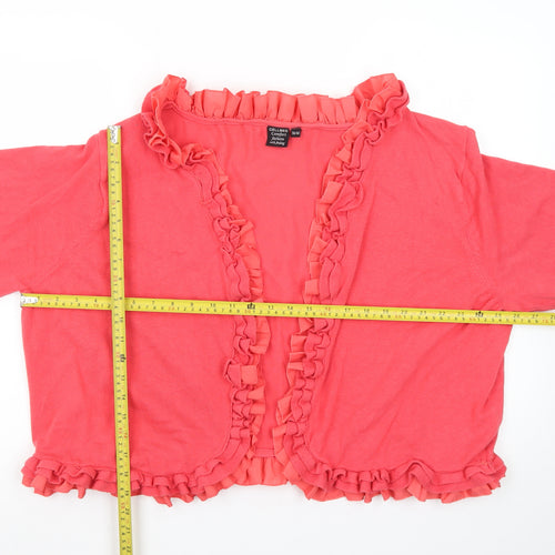 Cellbes Women’s Pink Ruffle Edge Open Cardigan Size 30