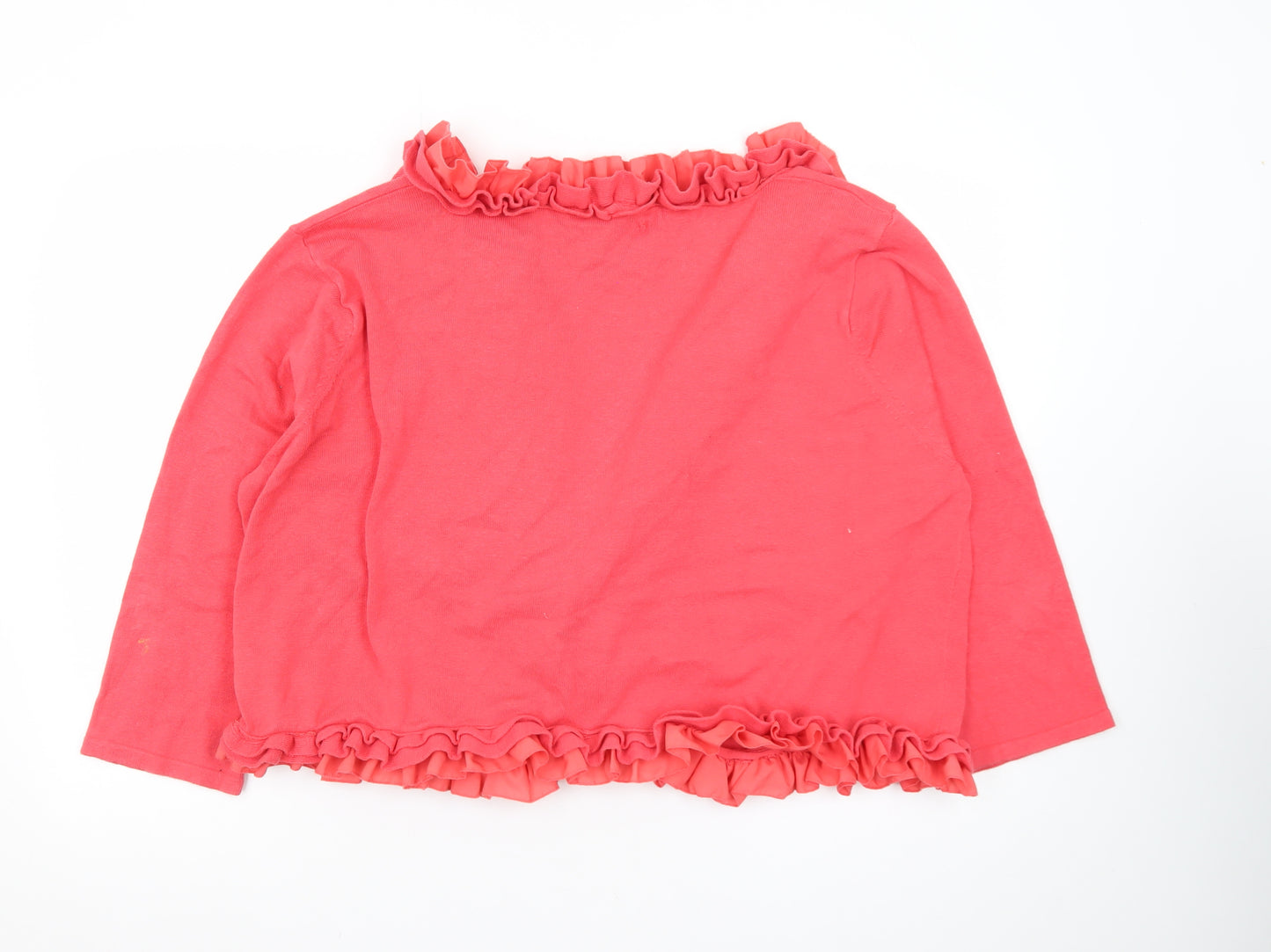 Cellbes Women’s Pink Ruffle Edge Open Cardigan Size 30