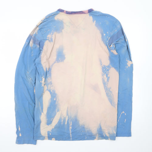 Tommy Hilfiger Men's Blue Long Sleeve Tie Dye Cotton T-Shirt Size L