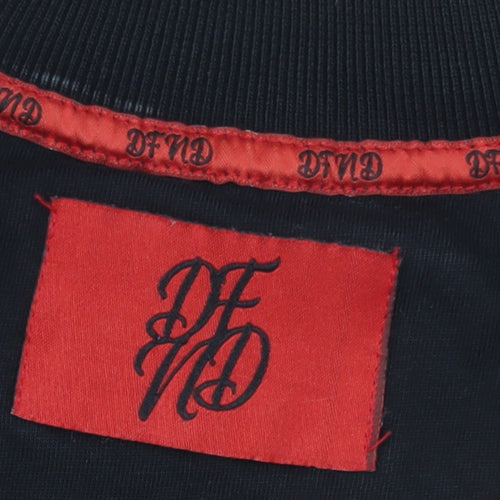 DFND Men’s Black Collared Cotton Polo T-Shirt Size S