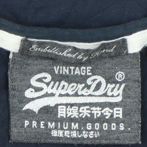 Superdry Womens Blue Beaded Racerback Tank Top XL