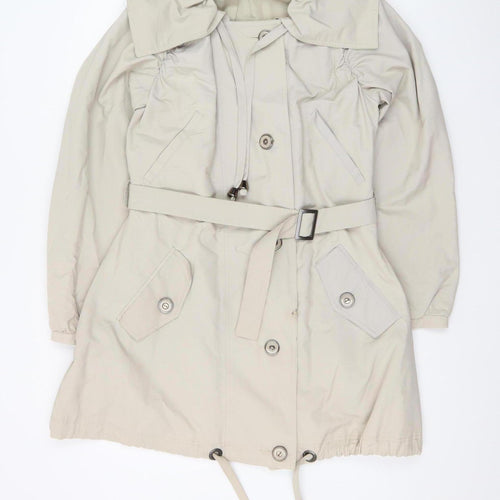 Savida Women’s Beige Size 10 Trench Coat Belted Mid-Length
