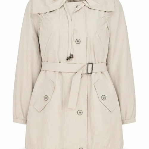 Savida Women’s Beige Size 10 Trench Coat Belted Mid-Length