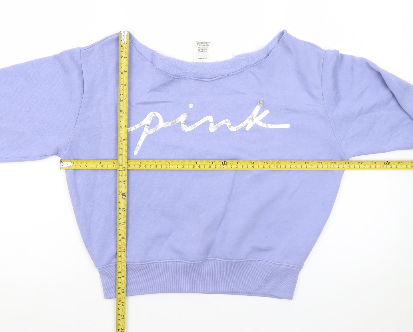 Victoria's Secret PINK Women's Lilac Pullover Sweatshirt Size S Off-Shoulder