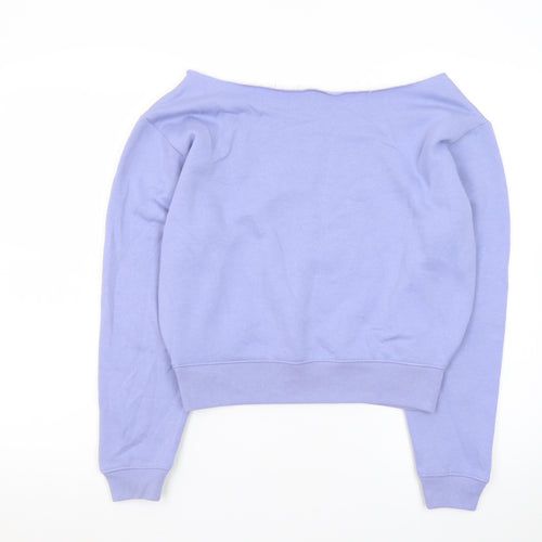 Victoria's Secret PINK Women's Lilac Pullover Sweatshirt Size S Off-Shoulder
