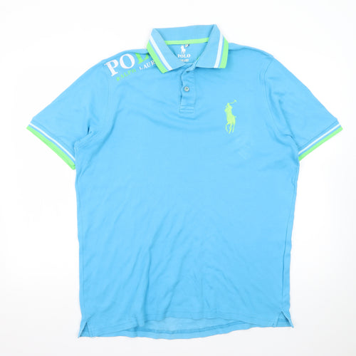 Ralph Lauren Men’s Blue 2XL Cotton Polo Shirt with Logo