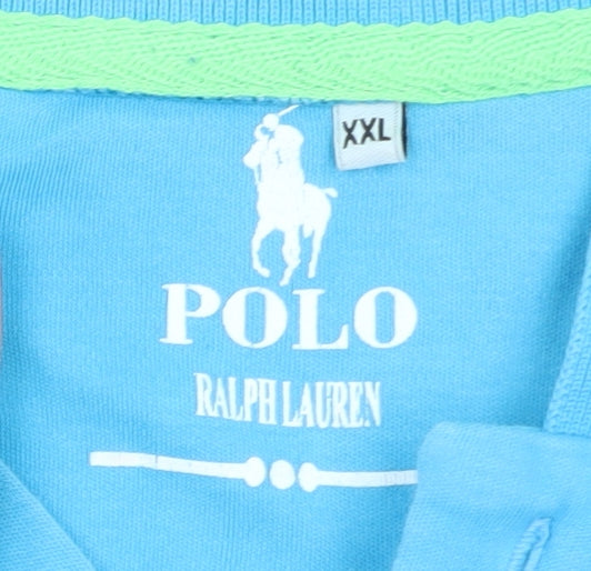 Ralph Lauren Men’s Blue 2XL Cotton Polo Shirt with Logo
