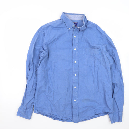 Charles Wilson Men's Blue Medium Oxford Button-Down Shirt