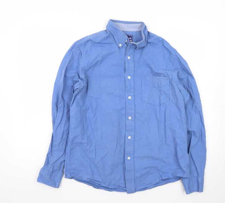 Charles Wilson Men's Blue Medium Oxford Button-Down Shirt