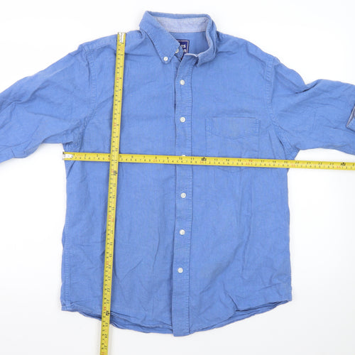 Charles Wilson Men's Blue Medium Oxford Button-Down Shirt