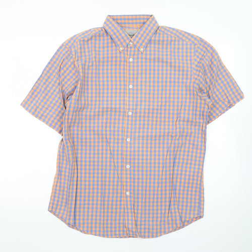 Marks and Spencer Men’s Multicoloured Check Cotton Short Sleeve Shirt M