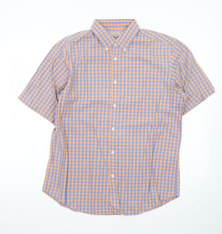 Marks and Spencer Men’s Multicoloured Check Cotton Short Sleeve Shirt M