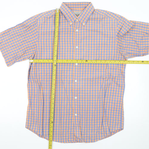 Marks and Spencer Men’s Multicoloured Check Cotton Short Sleeve Shirt M