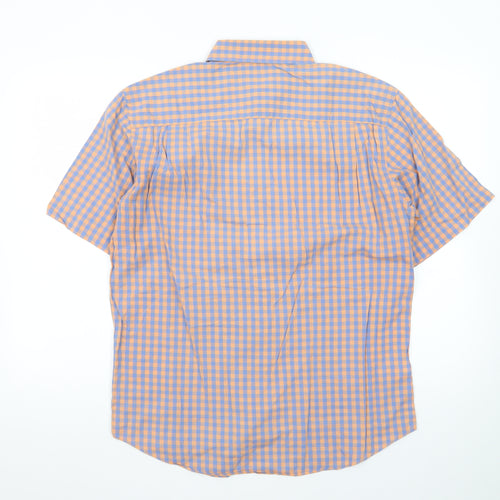 Marks and Spencer Men’s Multicoloured Check Cotton Short Sleeve Shirt M