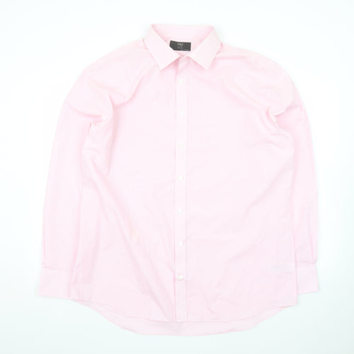 Marks and Spencer Men's Pink Regular Fit Long Sleeve Dress Shirt 17in