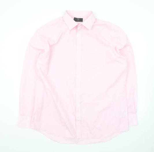 Marks and Spencer Men's Pink Regular Fit Long Sleeve Dress Shirt 17in