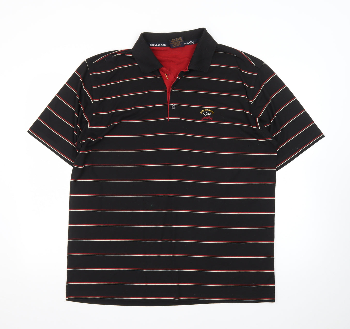 Paul & Shark Men's Black Striped 100% Cotton Polo Shirt XXL