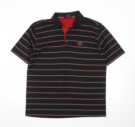 Paul & Shark Men's Black Striped 100% Cotton Polo Shirt XXL