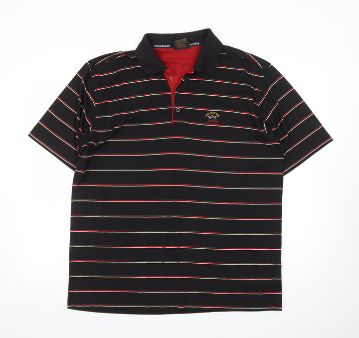 Paul & Shark Men's Black Striped 100% Cotton Polo Shirt XXL