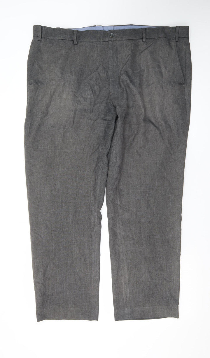 Marks and Spencer Men's Grey 42in Waist Dress Trousers Short Leg