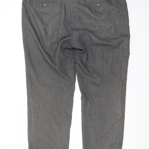 Marks and Spencer Men's Grey 42in Waist Dress Trousers Short Leg