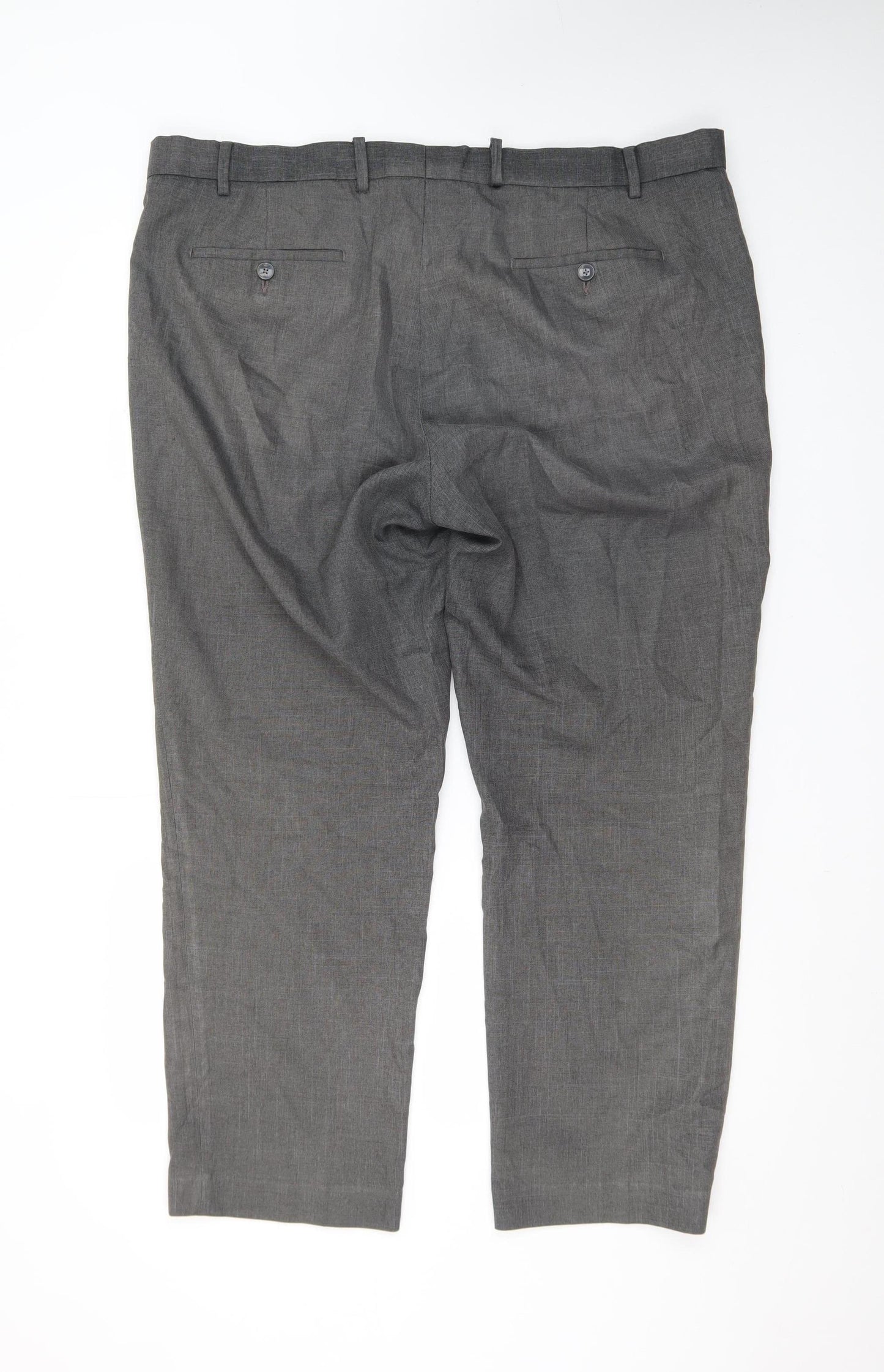 Marks and Spencer Men's Grey 42in Waist Dress Trousers Short Leg