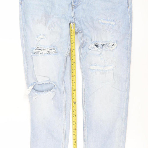 H&M Women’s Blue Skinny Fit Distressed Stretch Jeans Size 4