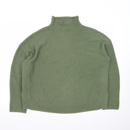 Jones New York Women Green L Roll Neck Knit Jumper Cotton Blend