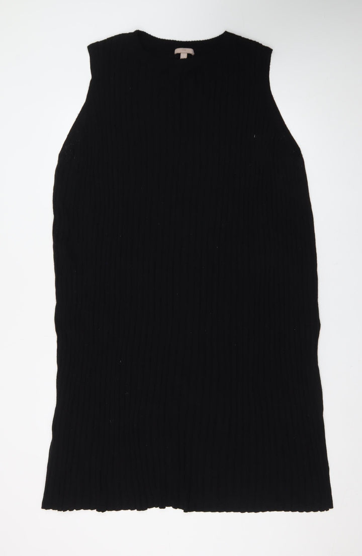 H&M Women Black Plus Size 16 Sleeveless Knit Shift Dress
