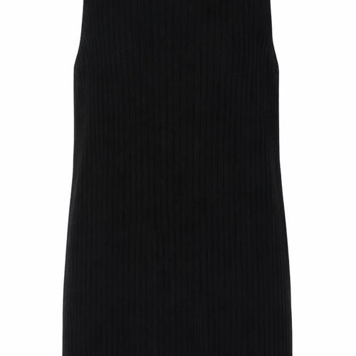 H&M Women Black Plus Size 16 Sleeveless Knit Shift Dress